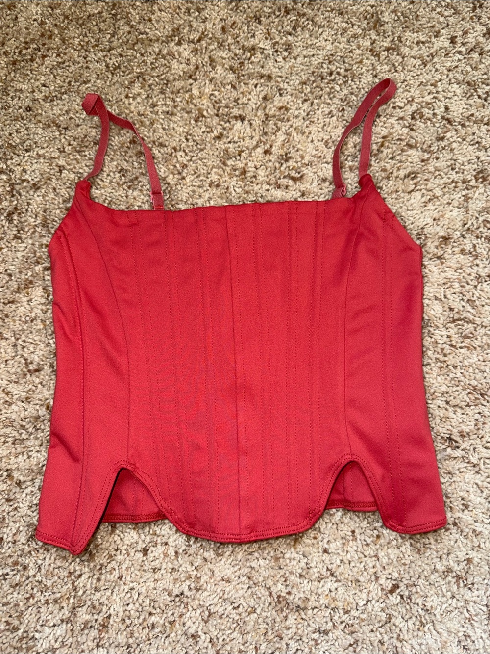 Boutique Red Women's Corset-Style Tank Top
